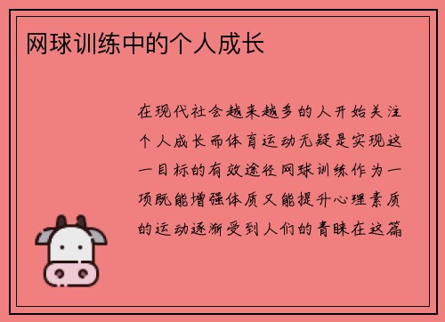 网球训练中的个人成长